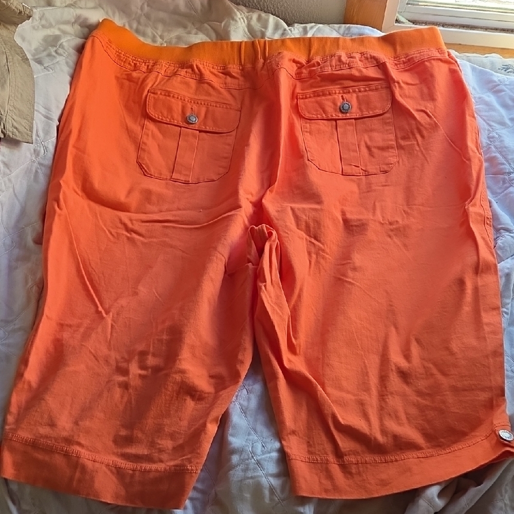 3 Liz & Me/Catherines Women's Shorts in Blue, Orange, and Khaki 4x / 32W - Picture 7 of 15